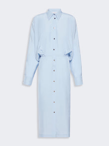 Oversized Viscose Shirt Dress for Women - Medium Grey - Max Mara UAE
