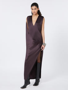 Viscose Satin Dress - Runway for Women - Coffee - Max Mara UAE