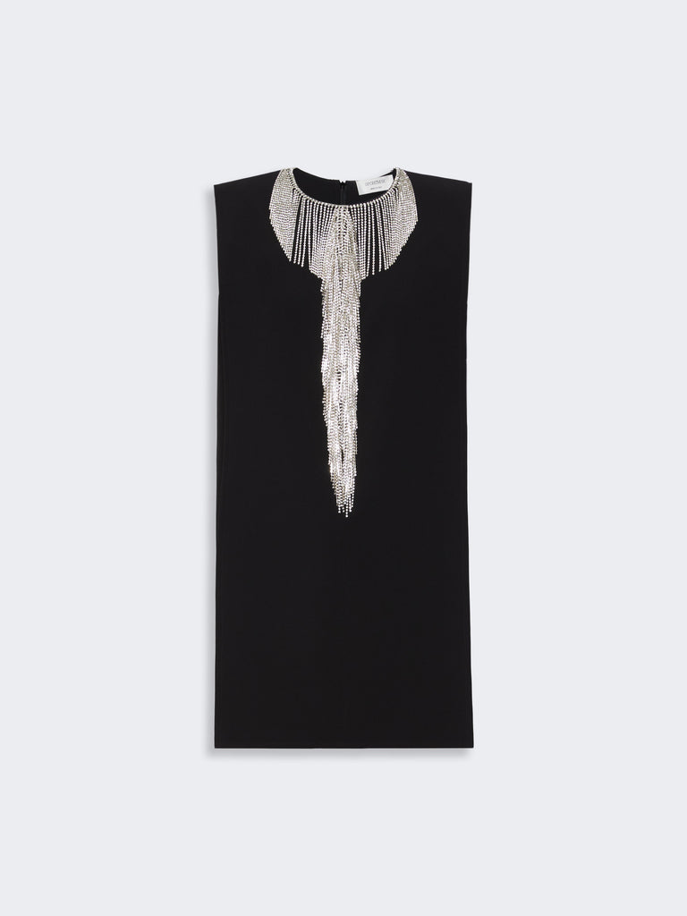 max mara rhinestone-adorned sleeveless cady mini dress
