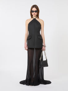 Bi-Material Dress for Women - Black - Max Mara UAE
