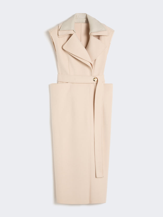 max mara sleeveless pure double wool coat for women