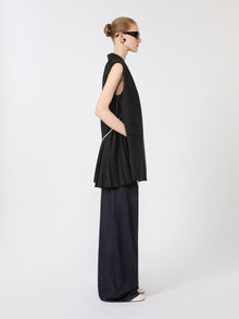 Sleeveless Stretch Wool Blazer for Women - Black - Max Mara UAE