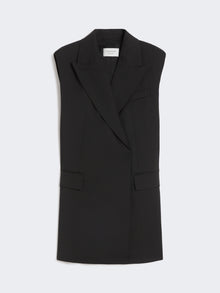 Sleeveless Stretch Wool Blazer for Women - Black - Max Mara UAE