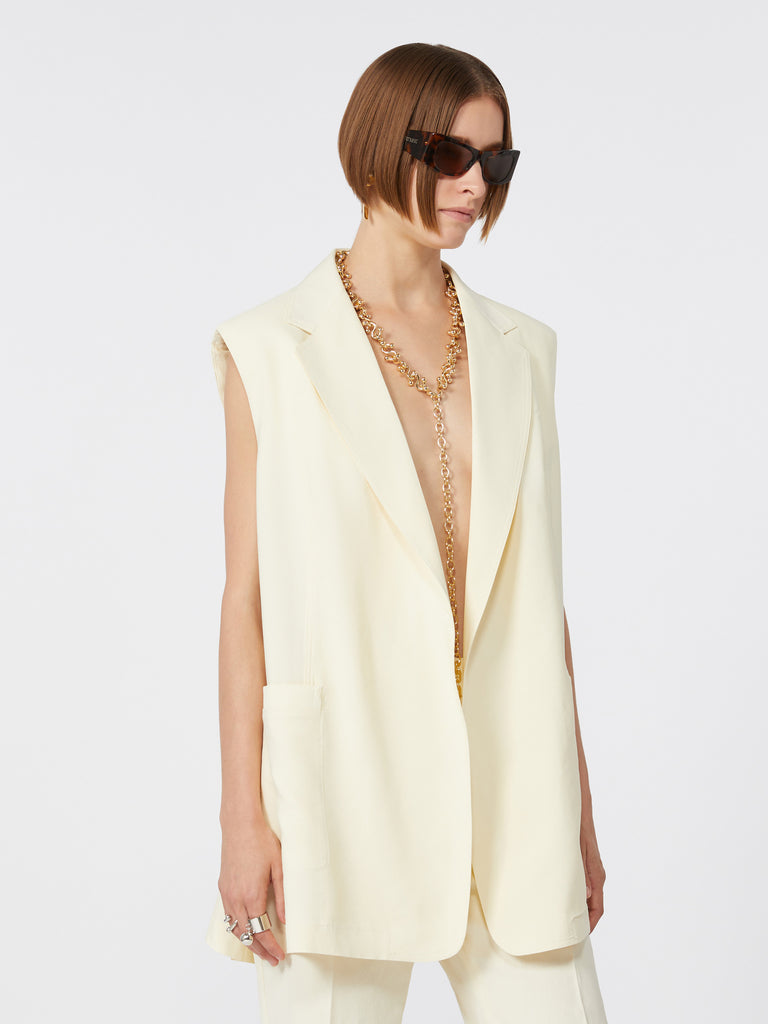 max mara oversized washed viscose gilet