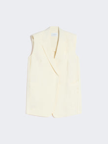 Oversized Washed Viscose Gilet for Women - Ivory - Max Mara UAE