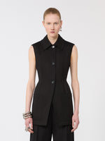 max mara sleeveless fitted gabardine blazer for women