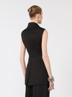 max mara sleeveless fitted gabardine blazer for women