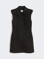 max mara sleeveless fitted gabardine blazer for women