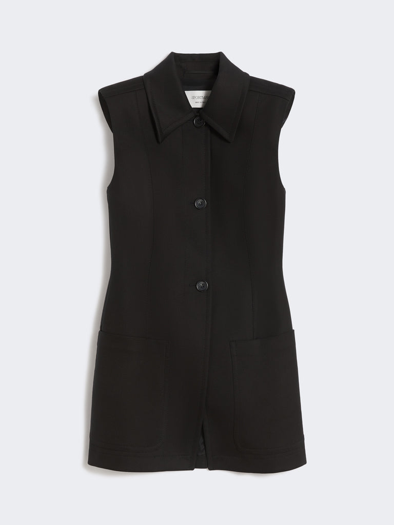 max mara sleeveless fitted gabardine blazer
