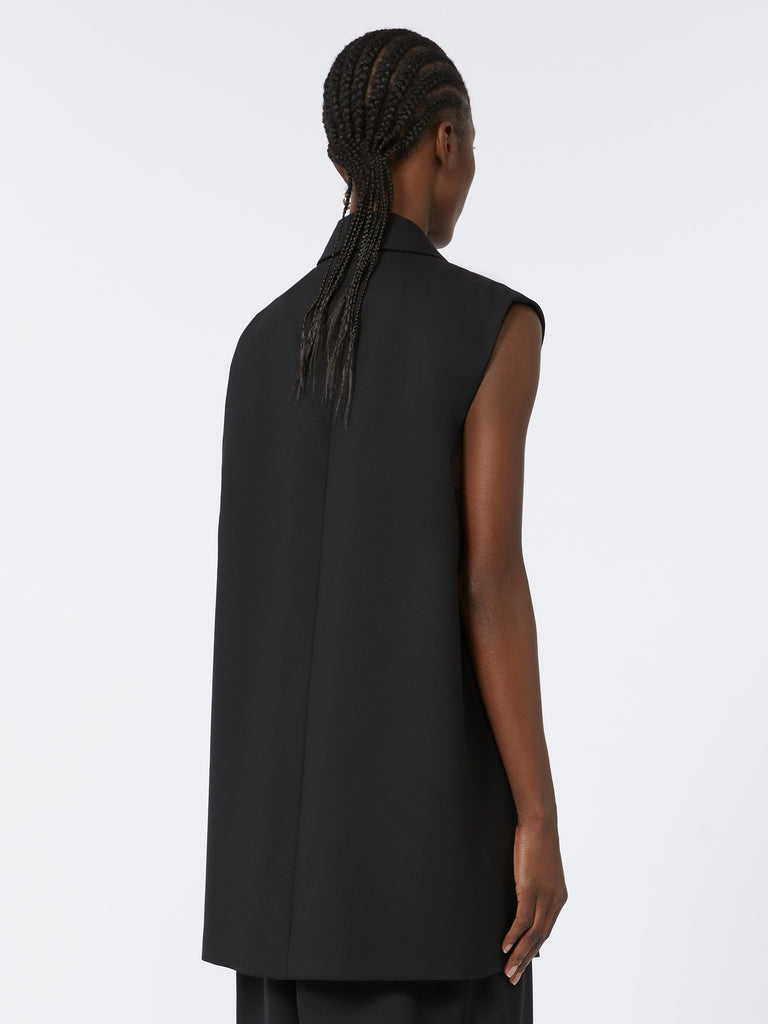 max mara long sleeveless wool blazer