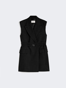 Long Sleeveless Wool Blazer for Women - Black - Max Mara UAE