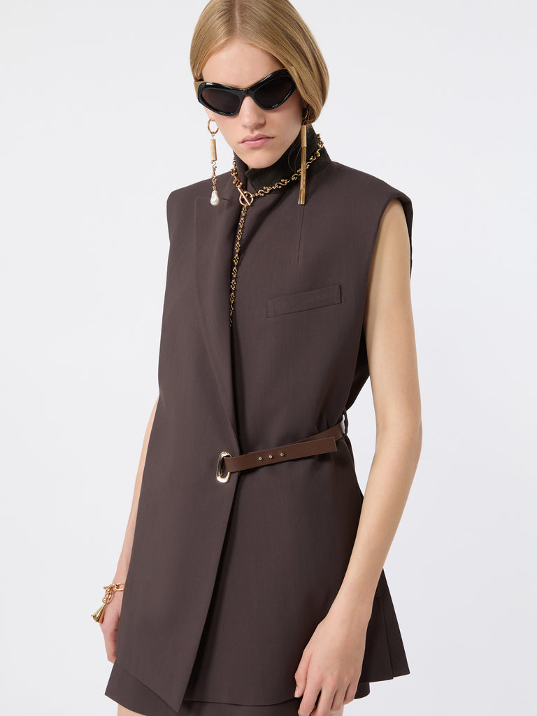 max mara sleeveless stretch viscose blazer