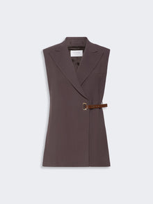 Sleeveless Stretch Viscose Blazer for Women - Chocolate - Max Mara UAE