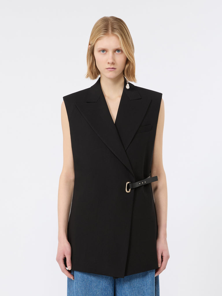 max mara sleeveless stretch viscose blazer