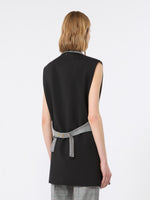 Sleeveless Glen Plaid And Pure Wool Blazer for Women - White Black - Max Mara UAE