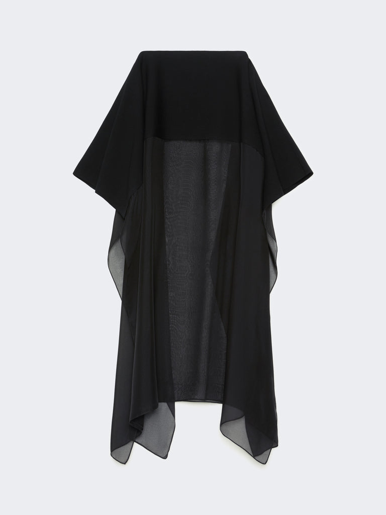 max mara long knit fabric and silk georgette skirt