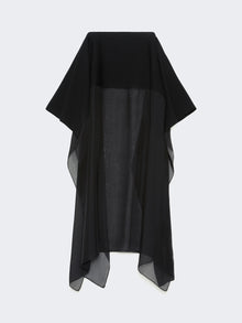Long Knit Fabric And Silk Georgette Skirt for Women - Black - Max Mara UAE