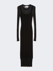 Short-Sleeved Stretch Viscose Dress for Women - Black - Max Mara UAE
