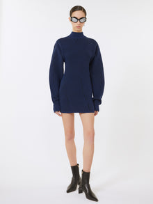 3D Jacquard-Knit Dress for Women - Midnightblue - Max Mara UAE