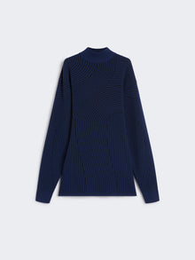 3D Jacquard-Knit Dress for Women - Midnightblue - Max Mara UAE