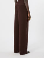 Oversized Cashmere-Blend Trousers for Women - Chocolate - Max Mara UAE