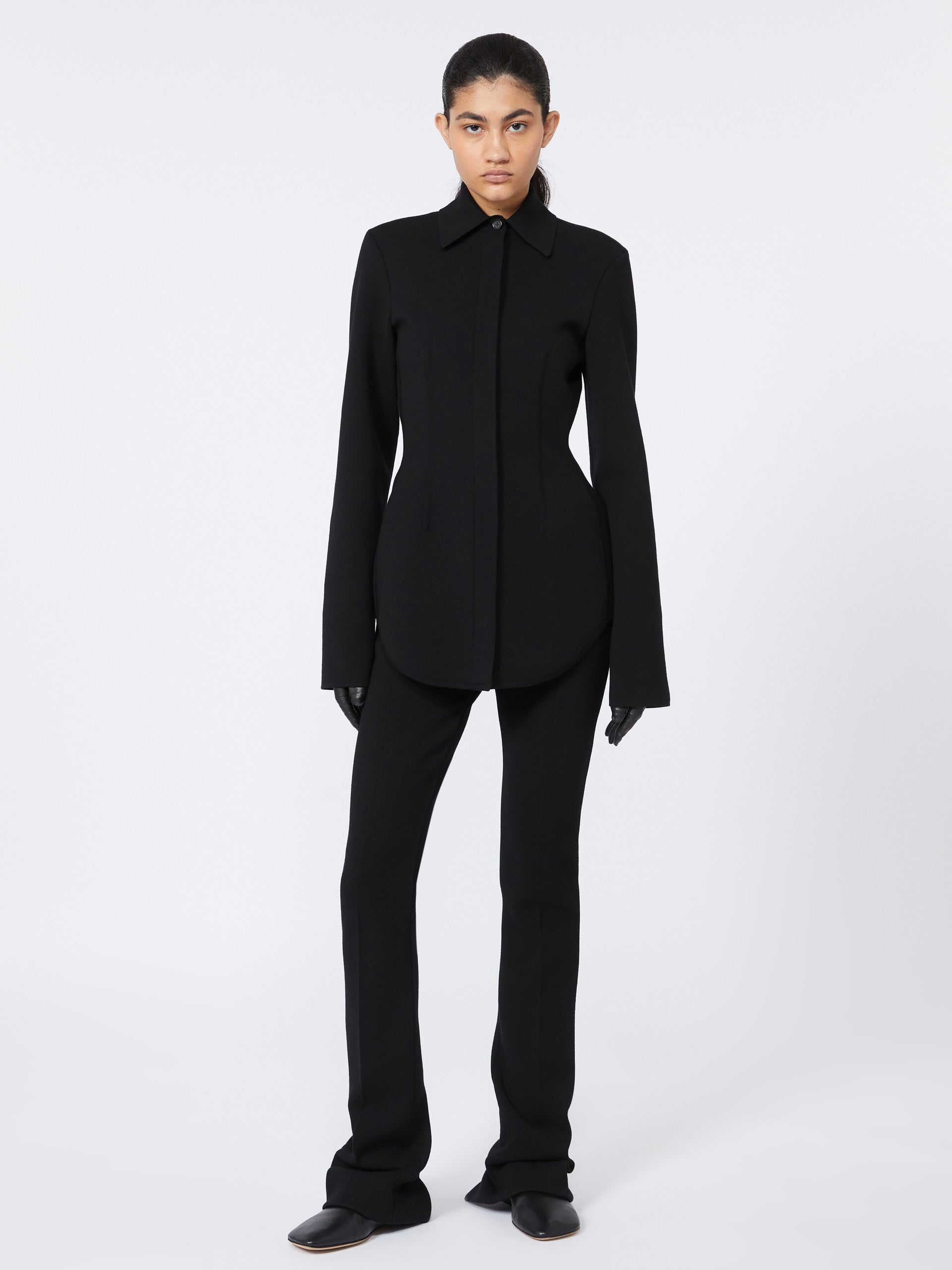 Low-Waisted Fitted Trousers - Runway for Women - Black - Max Mara UAE