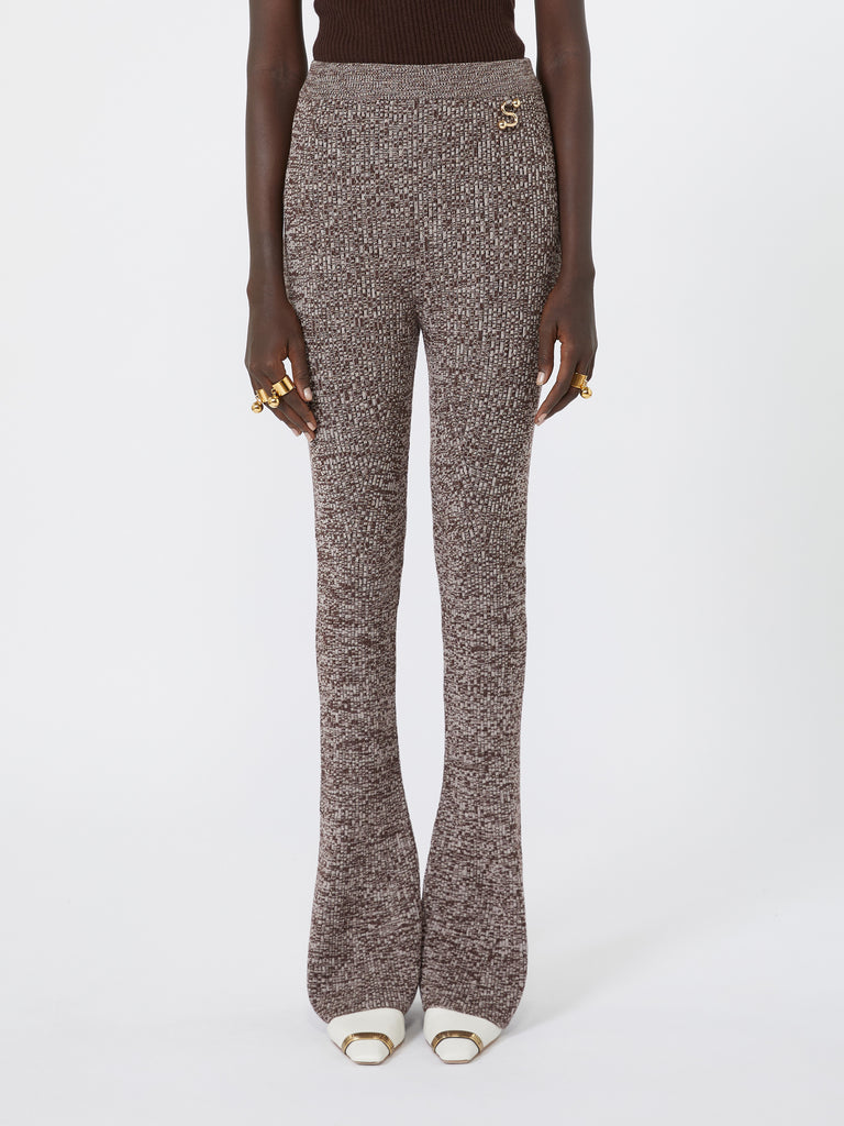 max mara wool-blend slim flared trousers