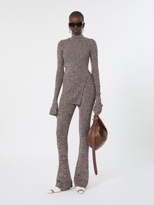 max mara wool-blend slim flared trousers for women