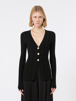 max mara slim-fit rib-knit viscose cardigan for women