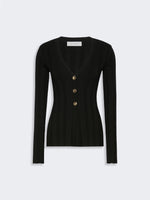 max mara slim-fit rib-knit viscose cardigan for women