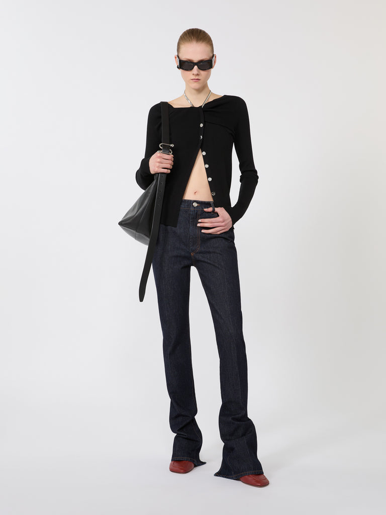 max mara wool cardigan with chain