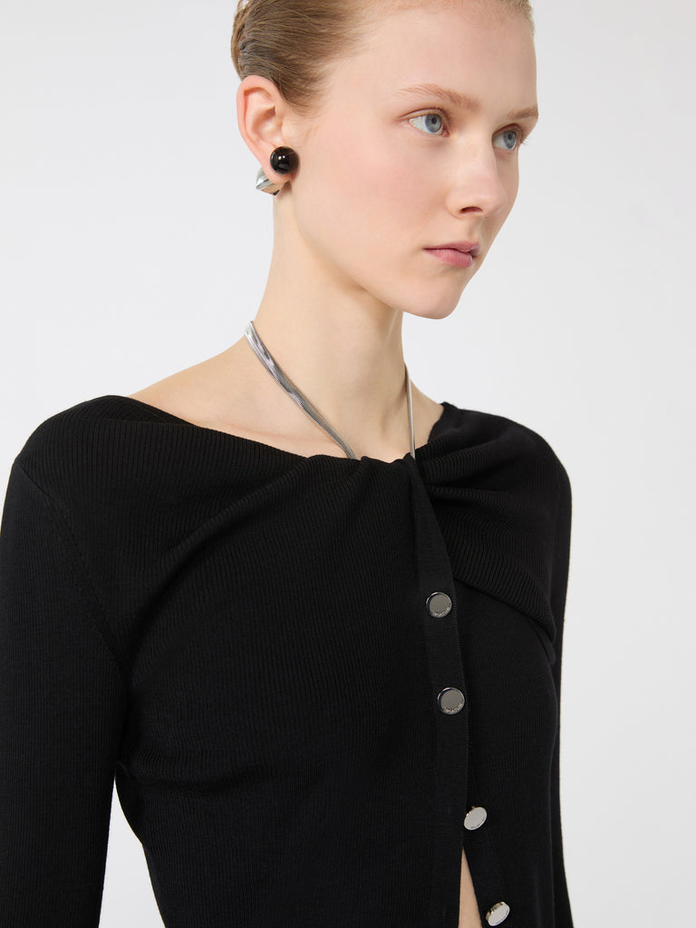 max mara wool cardigan with chain