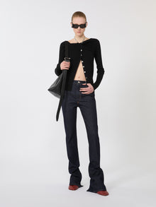 Wool Cardigan With Chain for Women - Black - Max Mara UAE