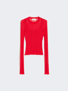 Trompe L'Oeil Viscose Jumper for Women - Red - Max Mara UAE