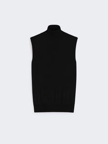 Sleeveless Wool Polo Neck for Women - Black - Max Mara UAE