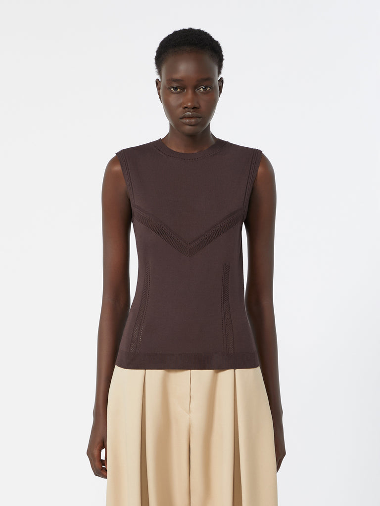 max mara trompe l’oeil-look viscose top