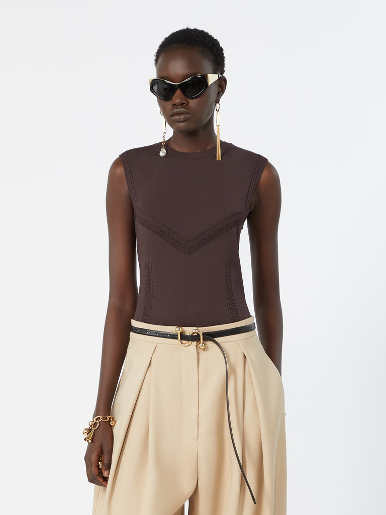 max mara trompe l’oeil-look viscose top