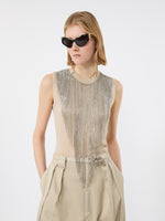 max mara wool top with bejewelled fringe detail for women