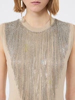 max mara wool top with bejewelled fringe detail for women