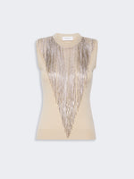 max mara wool top with bejewelled fringe detail for women
