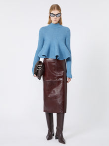 Babydoll Wool Sweater for Women - Light Blue - Max Mara UAE