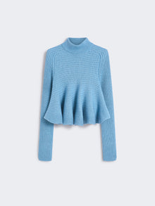 Babydoll Wool Sweater for Women - Light Blue - Max Mara UAE