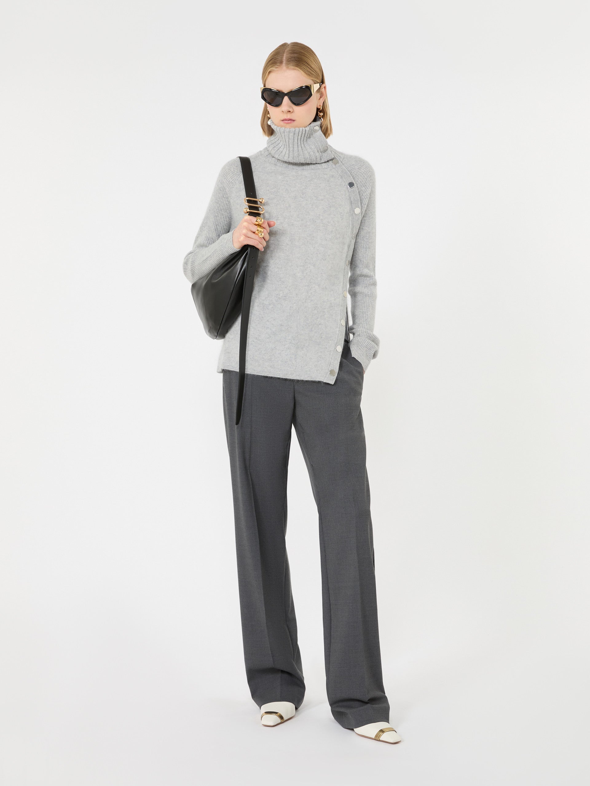 max mara slim asymmetrical wool sweater for women