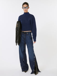 3D Jacquard Sweater for Women - Midnightblue - Max Mara UAE
