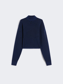 3D Jacquard Sweater for Women - Midnightblue - Max Mara UAE