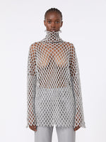Open Mesh-Knit Wool-Blend Sweater for Women - Light Grey - Max Mara UAE