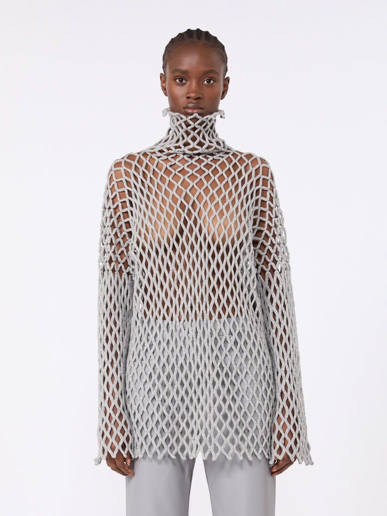 max mara open mesh-knit wool-blend sweater