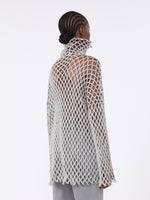 Open Mesh-Knit Wool-Blend Sweater for Women - Light Grey - Max Mara UAE
