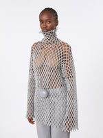 Open Mesh-Knit Wool-Blend Sweater for Women - Light Grey - Max Mara UAE