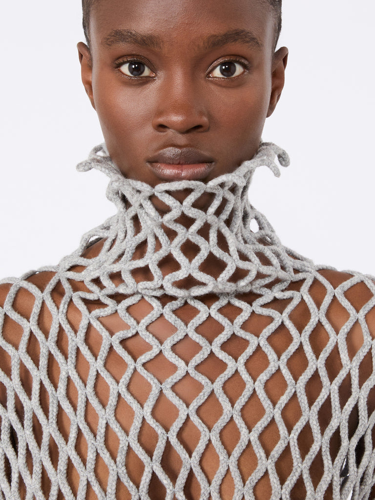 max mara open mesh-knit wool-blend sweater